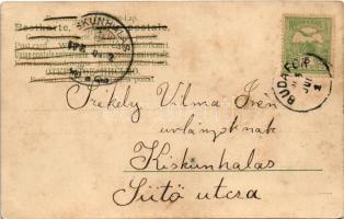 1906 Children art postcard, flowers. litho (EB)