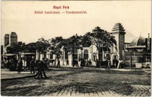 1921 Budapest XIV. Angol Park, Külső homlokzat. omnibuszok (Rb)