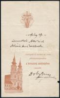 1911 Bp., II. kerületi Szent Anna-plébániatemplom keresztelési emléklap