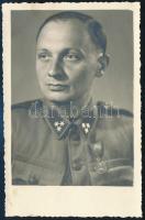cca 1944 Katonaportré, fotólap Photo-Zelez lembergi műterméből, 13×8,5 cm