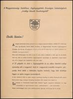 1940 Bp., A Magyarországi Katolikus Legényegyletek Országos Szövetségének Erdélyi Zászló Bizottságának körlevele az országos főtitkár aláírásával