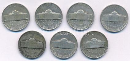 Amerikai Egyesült Államok 1942-1945. 5c Ag "Jefferson" (7xklf) T:2-,3 patina
USA 1942-194...