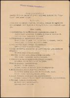 1943 Jegyzőkönyv a balatoni kikötők Szigliget nevű hajón való bejárásáról