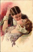 1918 Italian lady art postcard, kissing. 236-3. s: Simonetti (EK)