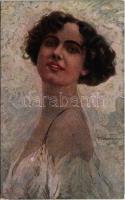 1918 Italian lady art postcard s: T. Corbella (EK)