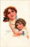 Lady art postcard. "ERKAL" No. 329/5. s: Usabal