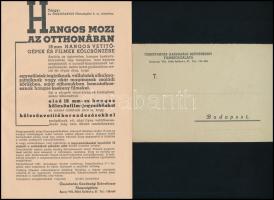 1940 Összetartozás Gazdasági Szövetkezet Filmszogálata ismertető prospektus, levelezőlap