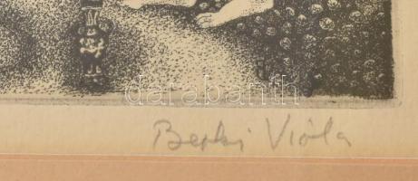 Berki Viola (1932-2001): Áldozat. Rézkarc, papír, jelzett. Számozott: 90/100. Üvegezett fakeretben. ...