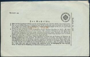 1865 "Pesth Bahnhof" német nyelvű feladóvevény