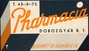 1947 Pharmacia Dobozgyár Rt. reklámlap