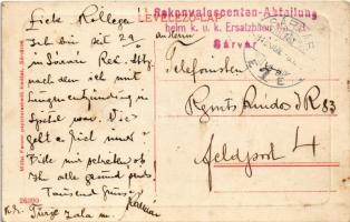 1918 Sárvár, Műselyemgyár. W.L. (?) Milfai Ferenc kiadása + "Rekonvalescenten-Abteilung beim k....