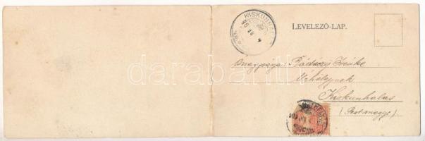 1903 Badacsony, látkép. Kampmann H. két részes kihajtható panorámalap (fl)