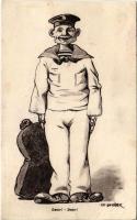 Dann-! Dopo.! K.u.K. Kriegsmarine Matrosenhumor / Austro-Hungarian Navy mariner humour art postcard. G. Fano Pola 1910-11. 2113. s: Ed. Dworak (r)