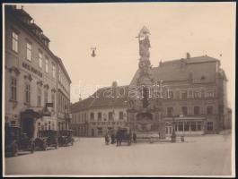 cca 1900 Baden bei Wien, főtér, fotó, 8×11 cm