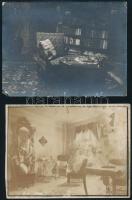 Régi lakásbelsők, 6 db fotó vegyes méretben, 8,5×8,5 és 9×12 cm között