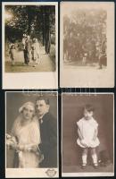 cca 1910-1940 Vegyes fotólap tétel, gyerekek, hölgyek, társaságok, stb., 28 db, 13,5×8,5 cm