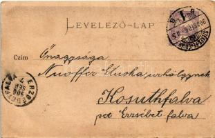 1900 Székesfehérvár, Megyeház holdfényes estén. Kaufman F. kiadása (EB)