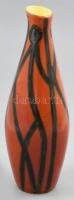 Tófej retró mázas kerámia váza, jelzett, minimális kopással, m: 24 cm