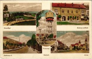 1941 Siófok, Rózsaliget, Víztorony, Balaton szálloda, Andrássy út, Fő tér (EK)