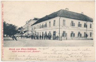 1903 Felsőlövő, Oberschützen; Ernst Friedrichs Hotel Central / Központi szálloda (EK)