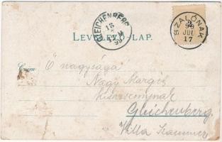 1899 (Vorläufer) Városszalónak, Stadtschlaining, Schlaining; Katholische Kirche, Schloss Eingang, Ha...