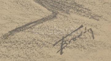 Olvashatatlan jelzéssel: Veres Péter (1897-1970) író, politikus portréja, 1945, Mezőkeresztes. Vegye...