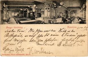 1904 Eperjes, Presov; Berger kávéháza, belső, biliárdasztalok. Divald / cafe interior, pool tables (EK)