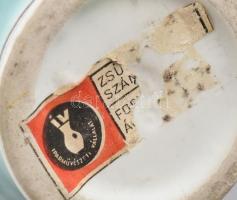 Gorka Iparművészeti Vállalatos váza. Mázas kerámia, kézzel festett, alján hiányos zsűri címkével, mi...