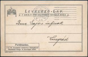 1916 Bp., IV. Károly és Zita királyné által írt nyomtatott képeslap hős katonáknak