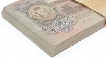 1943. 1000P (100x) kötegelővel, közte sorszámkövető sorozatokkal: "F 080 056730-056750" (2...