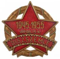 1955. Díszszemle 1945-1955 zománcozott bronz jelvény (27mm) T:1-