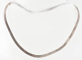 Ezüst (Ag) lapos kígyó nyaklánc, jelzett, 6,7 g, h: 42 cm