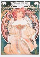 cca 2020 6 db modern Alfons Mucha nyomat, computer print, papír. 33x50 cm