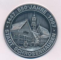 Németország 1997. Schrobenhausen 550 éves ezüstözött fém emlékérem (55mm) T:1- Germany 1997. 550th Anniversary of Schrobenhausen gilt metal commemorative medallion (55mm) C:AU