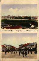 1914 Prerov, Prerau; Bahnhof, Hauptplatz / railway station, main square, shops (EK)