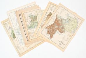 cca 1893 9 db vármegye és egyéb térkép (Bereg, Árva, Bars, Szeben, Báni kerület, Heves, Beszterce-Naszód, Belovár-Körös)