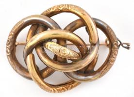 Arany (Au) 14K bross, jelzett, 5×3,5 cm, nettó: 13 g