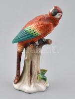 Sitzendorf porcelán papagáj, 1920-30 körül. Kézzel festett, jelzett, hibátlan, m: 15 cm