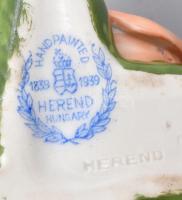 Herendi porcelán rózsa. Kézzel festett, jelzett (100 éves jubileum, 1939), apró kopásnyomokkal, 7,5x...