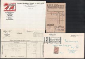 cca 1900-1940 8 db vegyes fejléces számla, közte kitöltetlen is