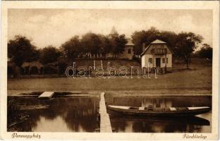 1927 Veresegyház, fürdőtelep, csónak. Hangya kiadása (EK)