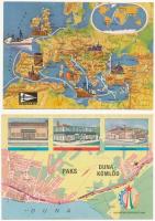 20 db MODERN térképes motívum képeslap / 20 modern map motive postcards