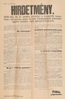 1916 Gabona rekvirálásról szóló nagykőrösi hirdetmény 32x47 cm