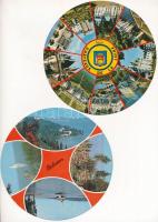 9 db MODERN kör alakú képeslap strandokról / Beaches - 9 modern circular postcards