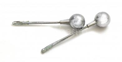 Art deco többszemélyes, gömb alakú asztali öngyújtó. Krómozott fém, XX. sz. első fele. Korának megfe...