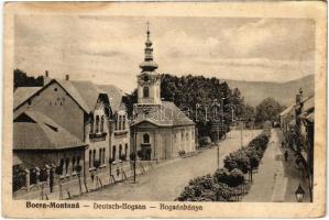 Boksánbánya, Németbogsán, Deutsch-Bogsan, Bocsa Montana; tér, templom. Adolf Rosner kiadása / square, church (Rb)
