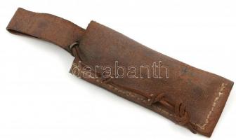 Válik jelzett egyedi készítésü zsebkés, bicska. Szaru, réz. 27 cm