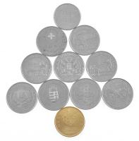 2004-2021. 50Ft Cu-Ni (9xklf) emlékkiadások + 2020. 10Ft Cu-Ni "Tisztelet a hősöknek" + 20Ft Cu-Ni "Tisztelet a hősöknek" T:1-,2