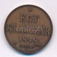 1848KB 1kr Cu "1998-as jubileumi" utánveret (restrike) tájékoztatóval T:1-