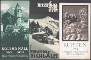 cca 1930 6 db háború előtti német és osztrák turista kiadvány, képekkel